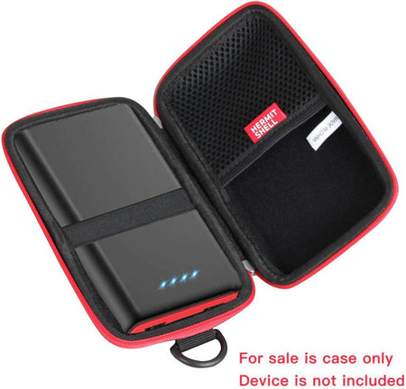 Hard Travel Case for Ekrist/Lanluk Portable Charger Power Bank 25800Mah (Black + Red Zipper)