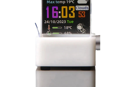 Crystal Cube Photo Display Holographic Desktop Smart Weather Station Digital Clock with GIF Animations Album