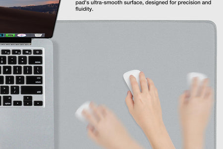 Waterproof Large Gaming Mouse Pad with Durable Stitched Edges，Non-Slip Rubber Base, Mouse Mat Desk Pad for Home Office Gaming, 35.4”X15.7”X0.12”, Gray