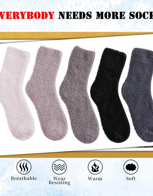 Load image into Gallery viewer, 5/6 Pairs Womens Super Soft Fuzzy Plush Warm Winter Home Sleeping Slipper Socks
