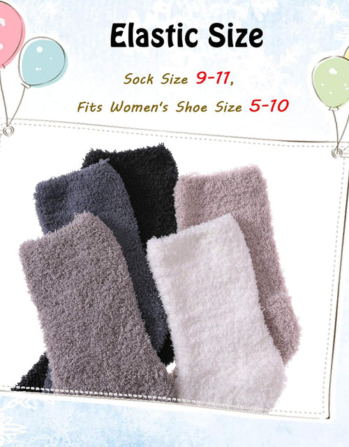 Load image into Gallery viewer, 5/6 Pairs Womens Super Soft Fuzzy Plush Warm Winter Home Sleeping Slipper Socks
