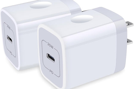 USB C Wall Charger,2Pack 20W USB C Block PD Fast Charger Type C Wall Adapter for Iphone 15 14 13 12 11 Pro Max,Se,8 7 6 Plus,Ipad,Samsung Galaxy S23 S22 S21 Ultra S20 A14 A13 A33 A03S,Pixel 7 6 6A 5A