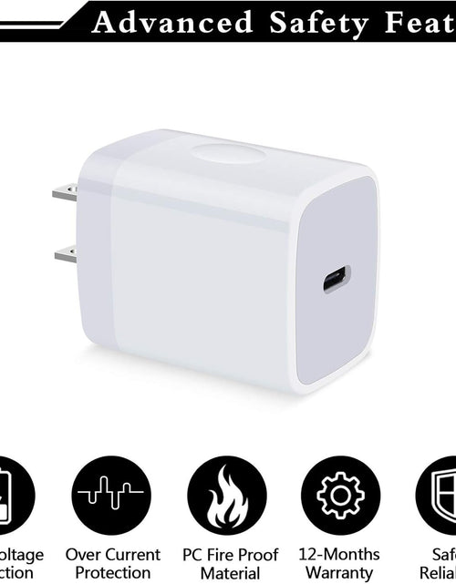 Load image into Gallery viewer, USB C Wall Charger,2Pack 20W USB C Block PD Fast Charger Type C Wall Adapter for Iphone 15 14 13 12 11 Pro Max,Se,8 7 6 Plus,Ipad,Samsung Galaxy S23 S22 S21 Ultra S20 A14 A13 A33 A03S,Pixel 7 6 6A 5A
