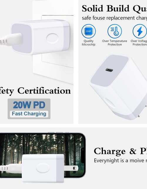 Load image into Gallery viewer, USB C Wall Charger,2Pack 20W USB C Block PD Fast Charger Type C Wall Adapter for Iphone 15 14 13 12 11 Pro Max,Se,8 7 6 Plus,Ipad,Samsung Galaxy S23 S22 S21 Ultra S20 A14 A13 A33 A03S,Pixel 7 6 6A 5A
