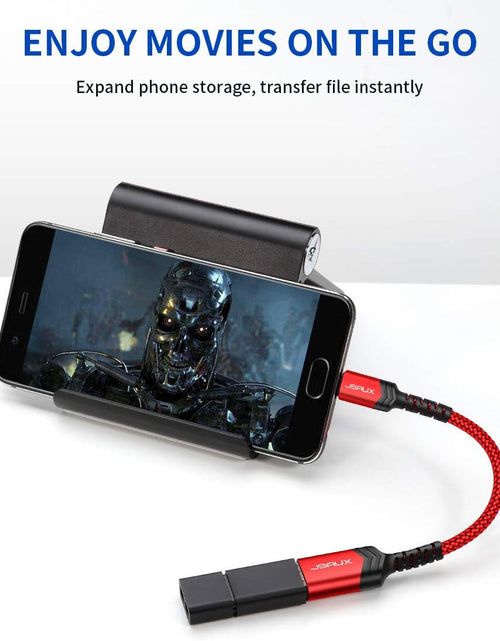 Load image into Gallery viewer, USB C to USB Adapter,  [0.5Ft 2 Pack] Type C 3.0 OTG Cable on the Go Type C Male to USB a Female Adapter Compatible with Macbook Pro 2018 2017,Samsung Galaxy S20 S20+ Ultra S8 S9 Note 10 -Red
