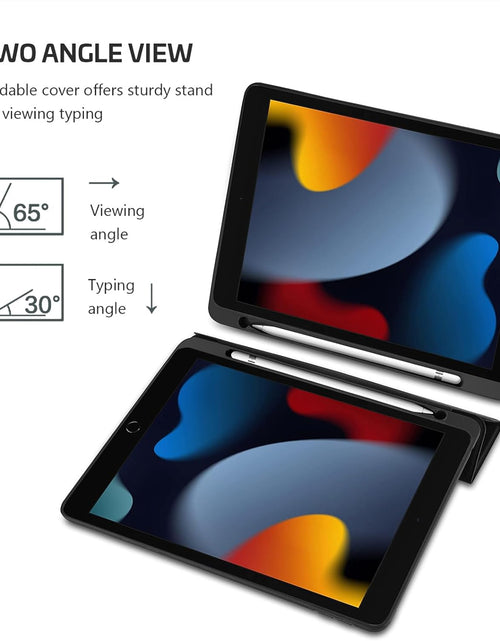 Load image into Gallery viewer, Ipad 10.2 Case (9Th Gen 2021/ 8Th Gen 2020 / 7Th Gen 2019) with Pencil Holder and Soft TPU Back Cover, Slim Steady Stand Protective Case for 10.2" Ipad -Black
