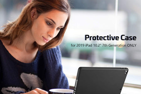 Ipad 10.2 Case (9Th Gen 2021/ 8Th Gen 2020 / 7Th Gen 2019) with Pencil Holder and Soft TPU Back Cover, Slim Steady Stand Protective Case for 10.2" Ipad -Black