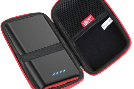 Hard Travel Case for Ekrist/Lanluk Portable Charger Power Bank 25800Mah (Black + Red Zipper)