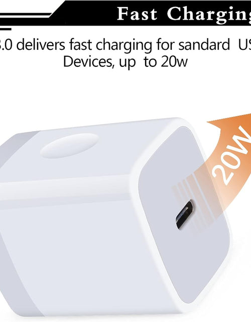 Load image into Gallery viewer, USB C Wall Charger,2Pack 20W USB C Block PD Fast Charger Type C Wall Adapter for Iphone 15 14 13 12 11 Pro Max,Se,8 7 6 Plus,Ipad,Samsung Galaxy S23 S22 S21 Ultra S20 A14 A13 A33 A03S,Pixel 7 6 6A 5A
